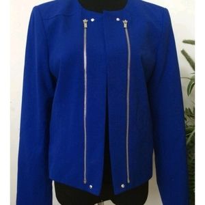 NWOT Calvin Klein Women Royal Blue Open Blazer Jacket Size 10